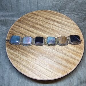 Vintage semi precious stone statement bracelet
